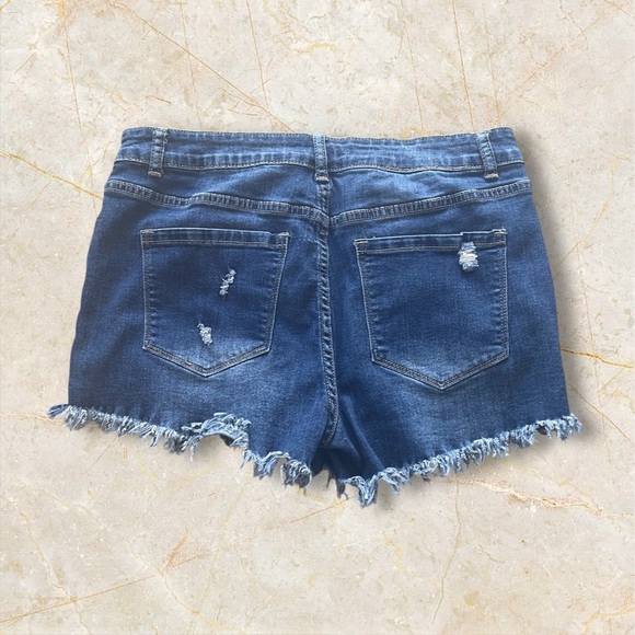 Distressed Denim Women Shorts - Picture 2 of 2